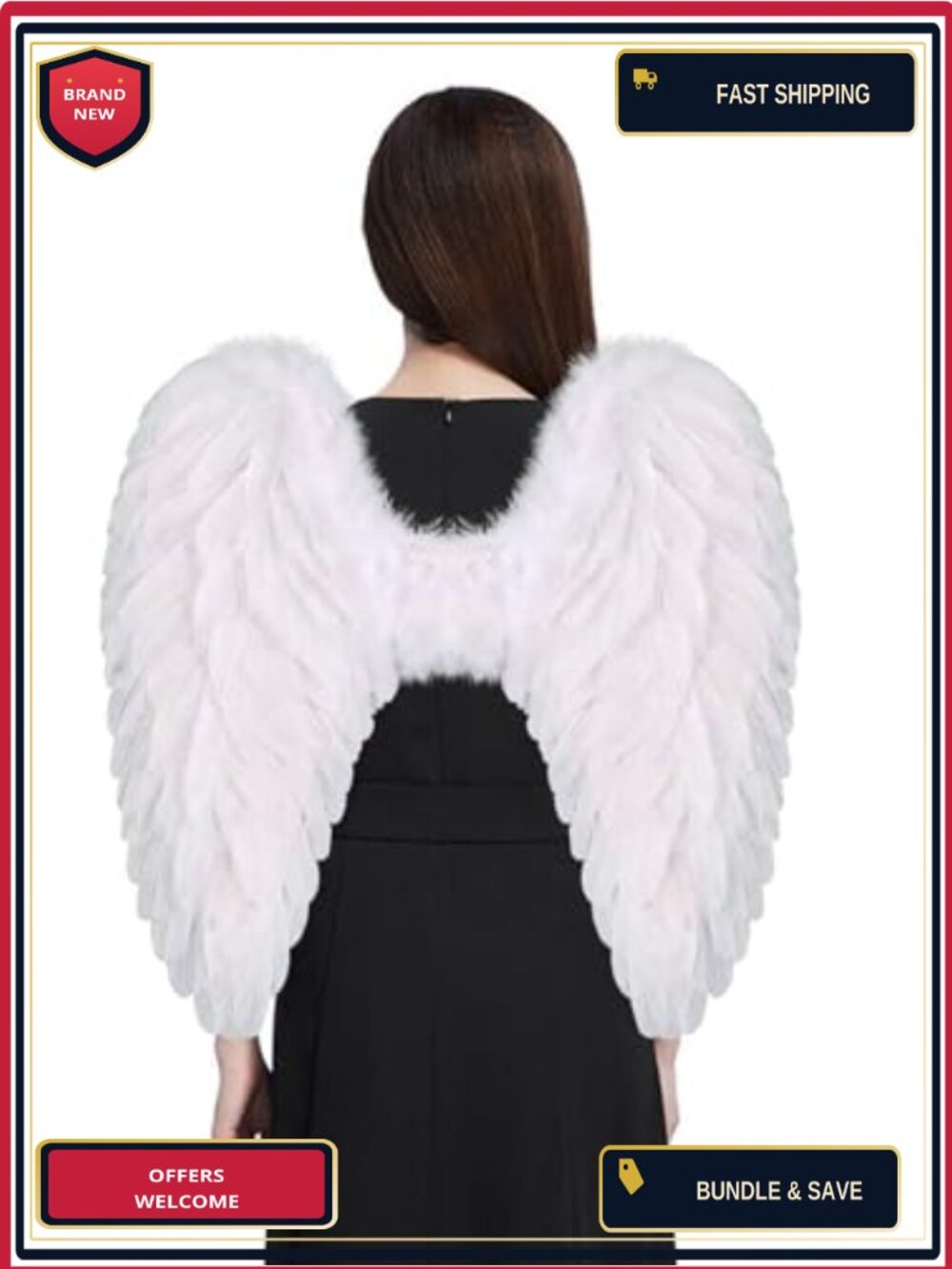 Feather Angel Wings Costume for Girls Kids Halloween Accessory